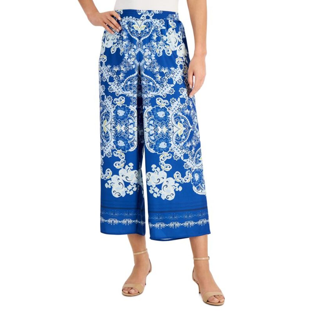 JM Collection Petite Printed Wide-Leg Pants